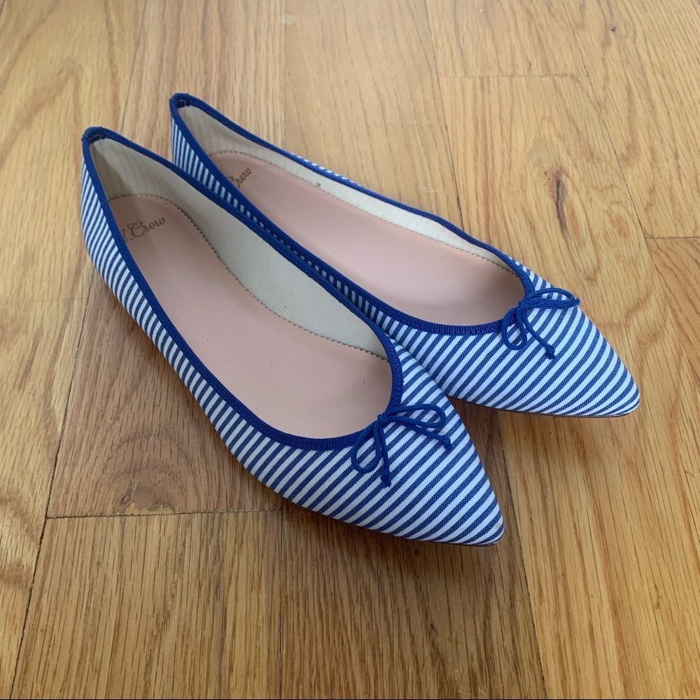 NWOB J Crew Striped Gemma Flats in size 8